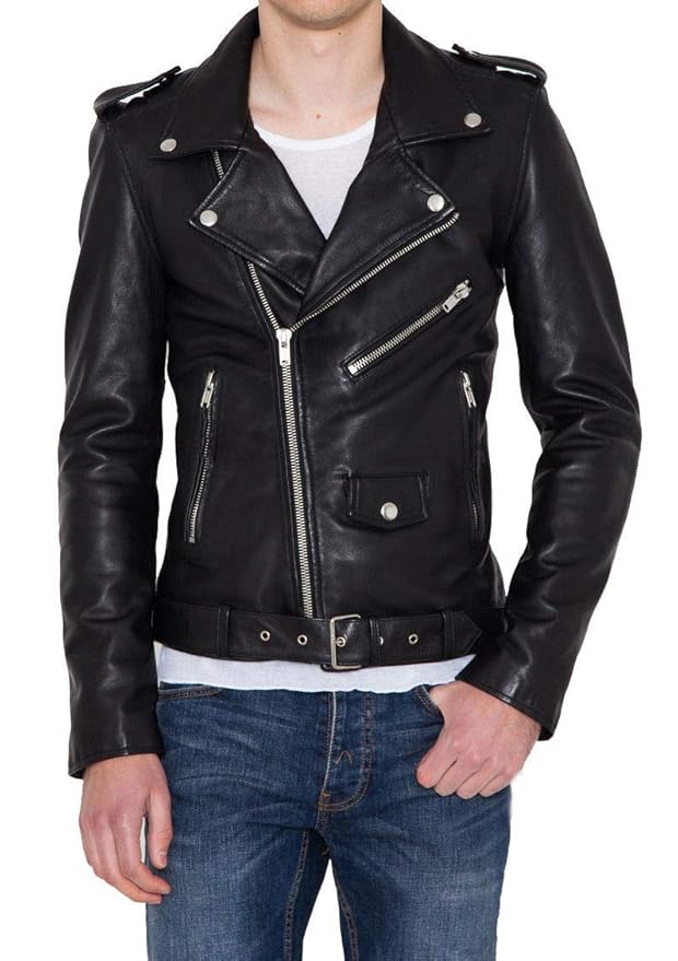 Leather Bomber Biker Jacket