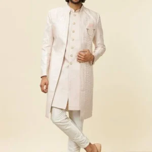 Men's Self Patterned Sherwani Set